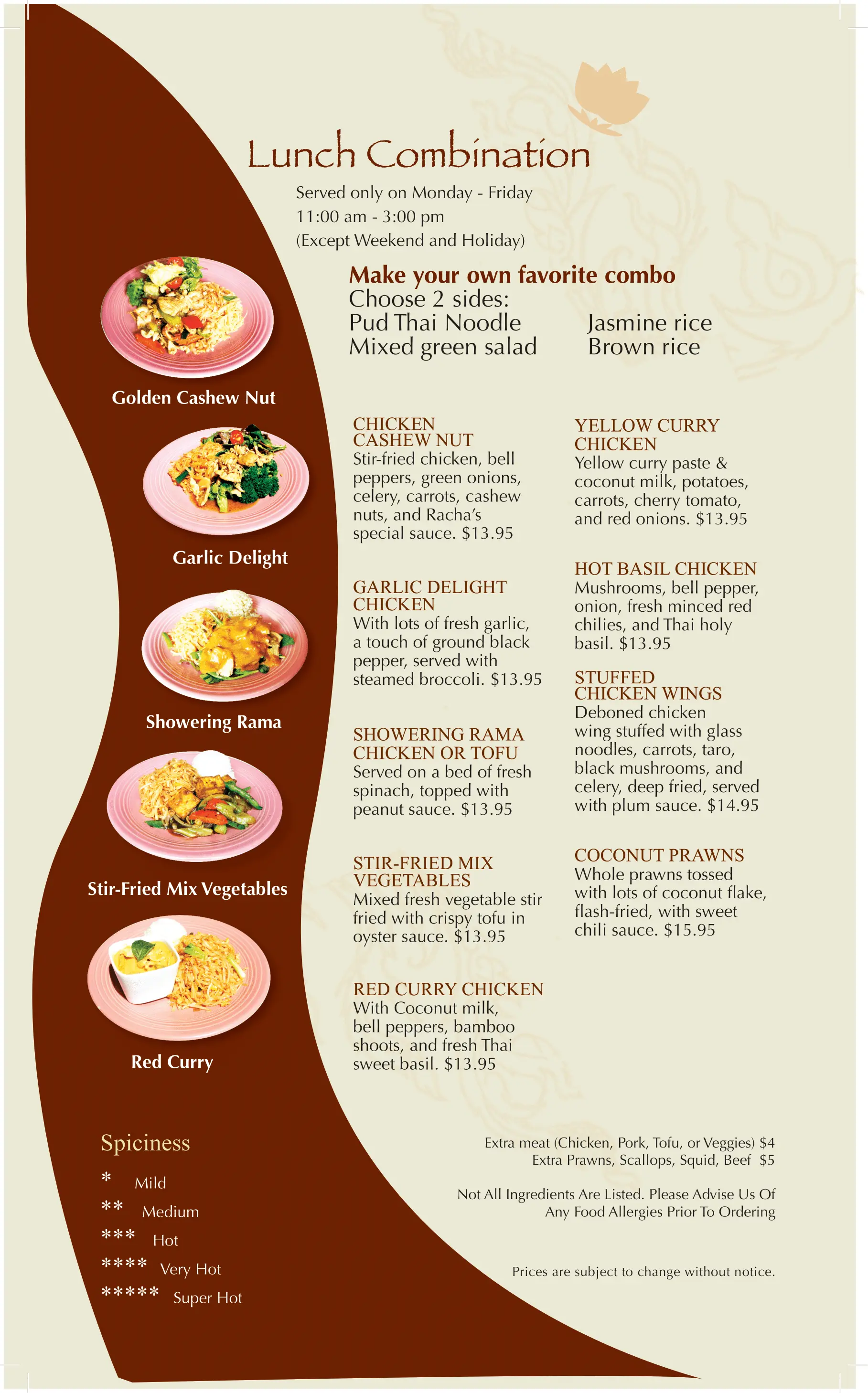 Lunch Menu Page 1